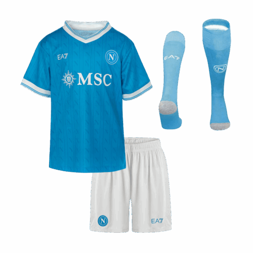 625857_1 Kid's Napoli Home Soccer Jersey Kit(Jersey+Shorts+Socks) 25/26 Blue