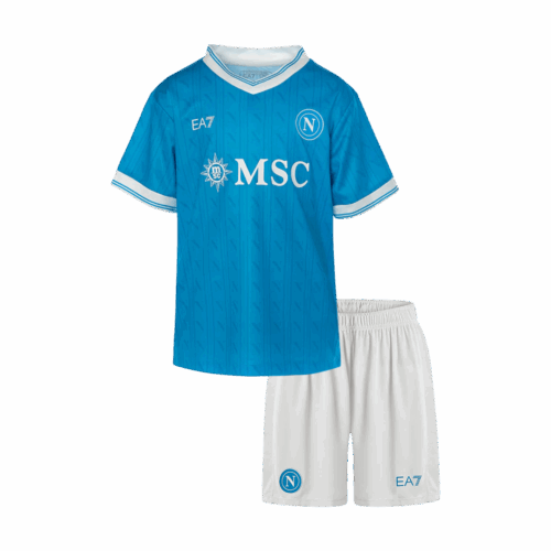 Kid's Napoli Home Soccer Jersey Kit(Jersey+Shorts) 25/26 Blue