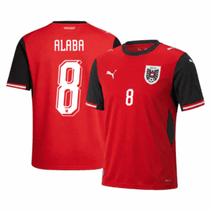 642294_1 ALABA#8 Austria Home Soccer Jersey World Cup 2026 Red