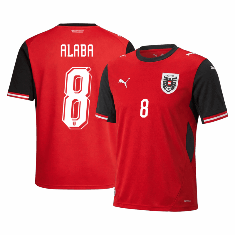 642294_1 ALABA#8 Austria Home Soccer Jersey World Cup 2026 Red