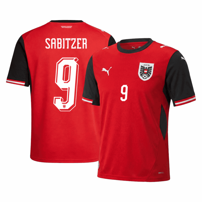 642310_1 SABITZER#9 Austria Home Soccer Jersey World Cup 2026 Red