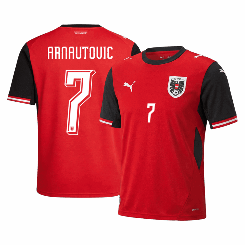 642326_1 ARNAUTOVIC#7 Austria Home Soccer Jersey World Cup 2026 Red