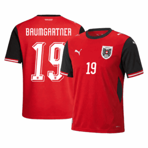 642342_1 BAUMGARTNER#19 Austria Home Soccer Jersey World Cup 2026 Red