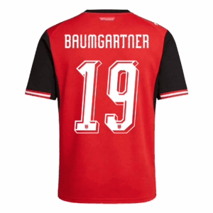 642342_4 BAUMGARTNER#19 Austria Home Soccer Jersey World Cup 2026 Red