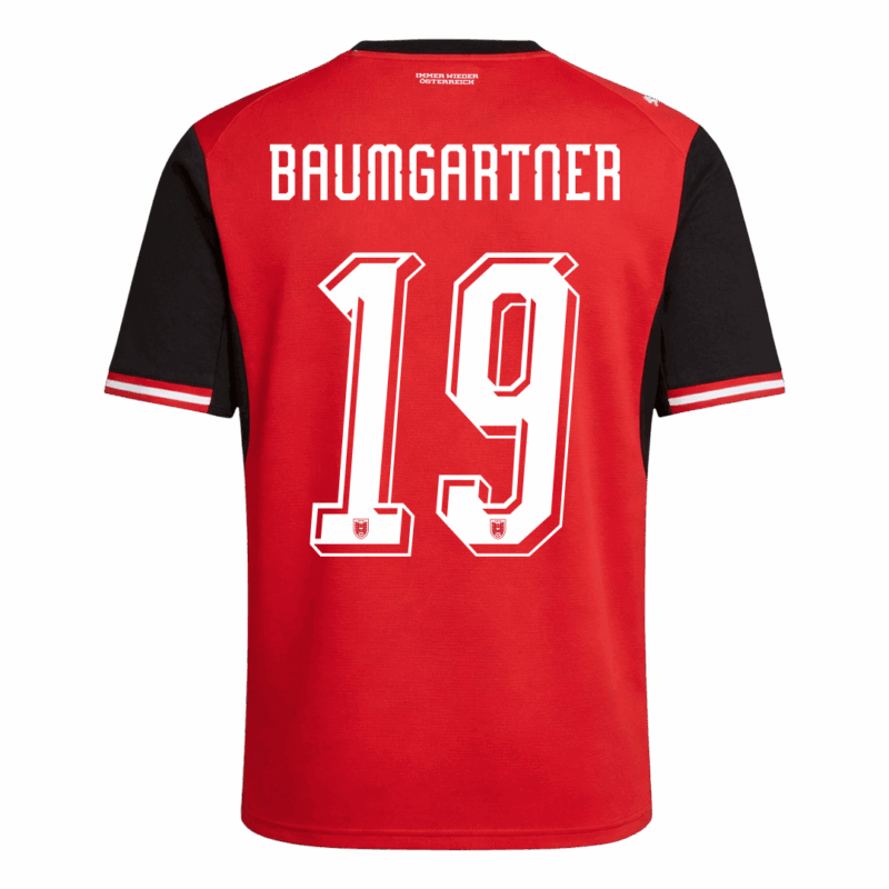 642342_4 BAUMGARTNER#19 Austria Home Soccer Jersey World Cup 2026 Red