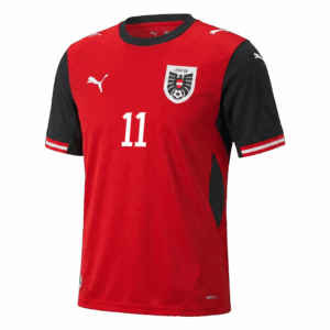 642374_3 GREGORITSCH#11 Austria Home Soccer Jersey World Cup 2026 Red