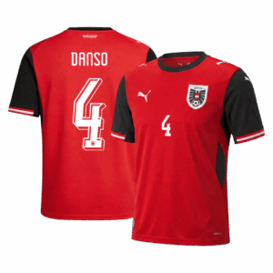 642390_1 DANSO#4 Austria Home Soccer Jersey World Cup 2026 Red