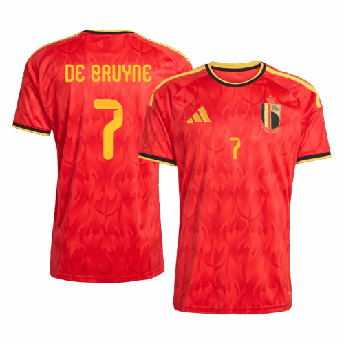 618970_1 DE BRUYNE #7 Belgium Home Soccer Jersey World Cup 2026 Red