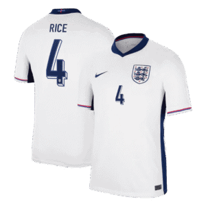 RICE #4 England Home Soccer Jersey EURO 2024
