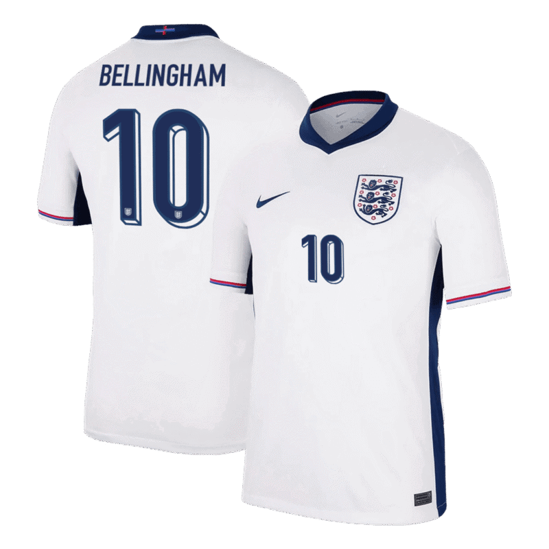 BELLINGHAM #10 England Home Soccer Jersey EURO 2024