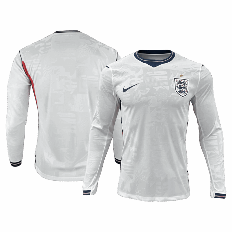 627450_3 England Long Sleeve Home Soccer Jersey 2026