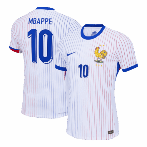 Men's Authentic MBAPPE #10 France Away Soccer Jersey Shirt EURO 2024 - Player Version