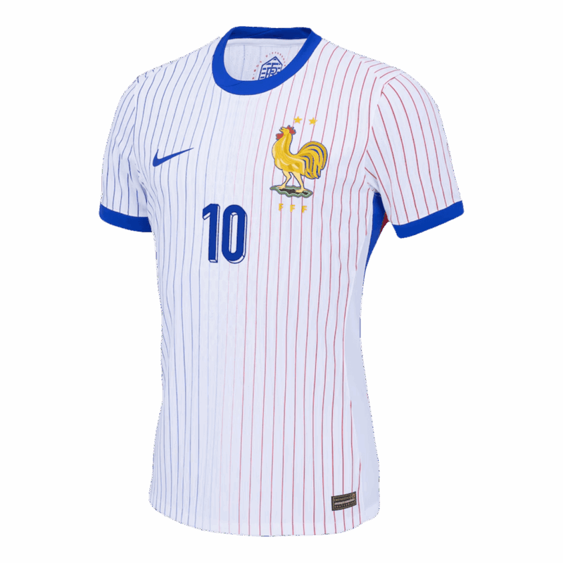 Men's Authentic MBAPPE #10 France Away Soccer Jersey Shirt EURO 2024 - Player Version
