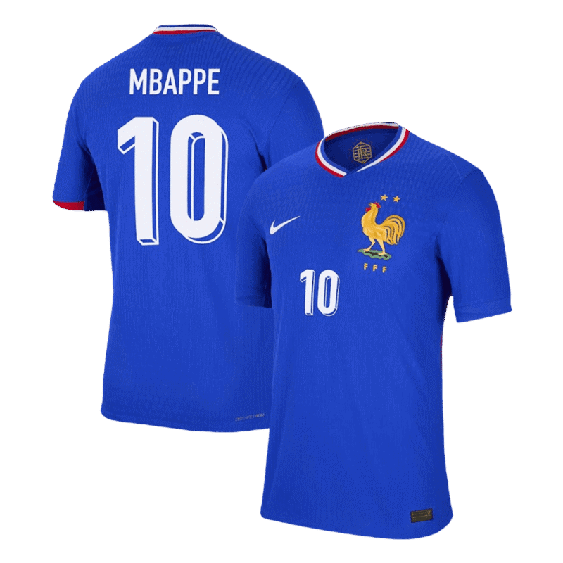 MBAPPE #10 France Home Authentic Soccer Jersey EURO 2024