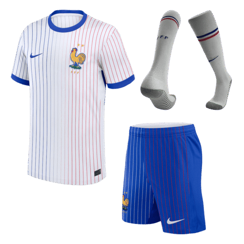France Away Soccer Jersey Kit(Jersey+Shorts+Socks) Euro 2024