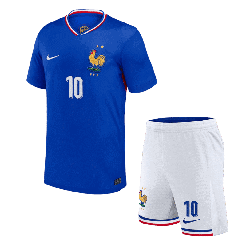 MBAPPE #10 France Home Kids Soccer Jerseys Kit EURO 2024