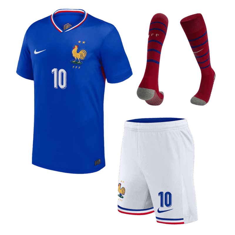 MBAPPE #10 France Home Kids Soccer Jerseys Full Kit EURO 2024