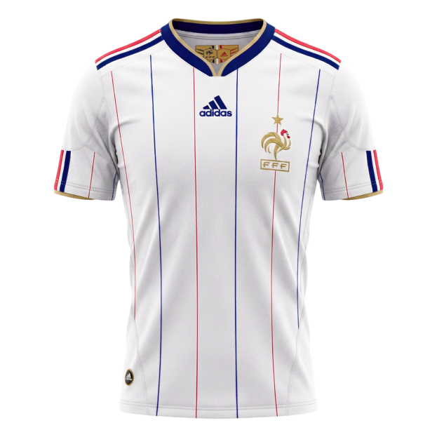 France Away Soccer Jersey Retro 2010