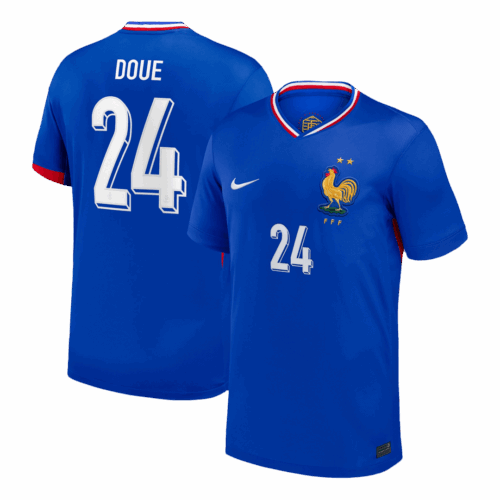 DOUE #24 France Euro Home Soccer Jersey 2024 Blue