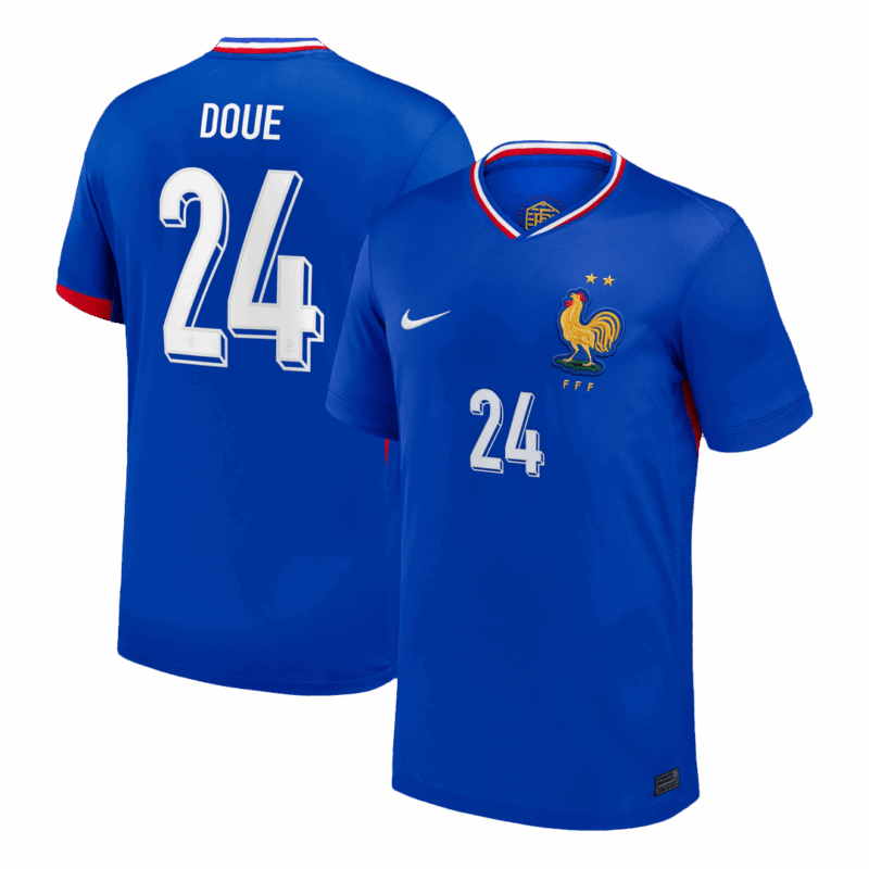 DOUE #24 France Euro Home Soccer Jersey 2024 Blue