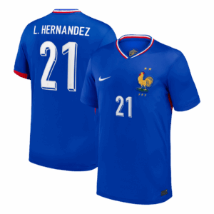 L.Hernandez #21 France Euro Home Soccer Jersey 2024 Blue