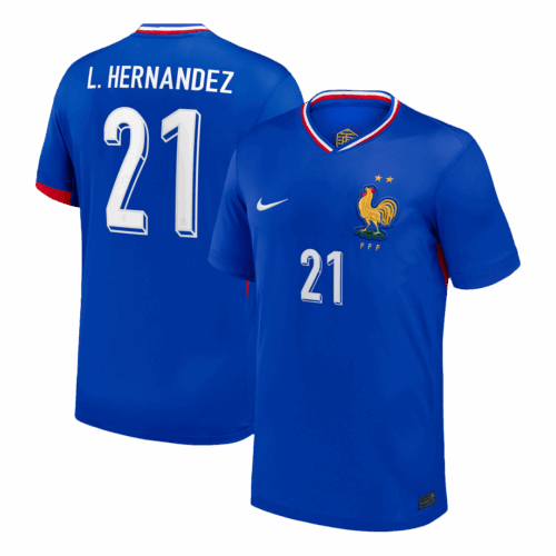 L.Hernandez #21 France Euro Home Soccer Jersey 2024 Blue