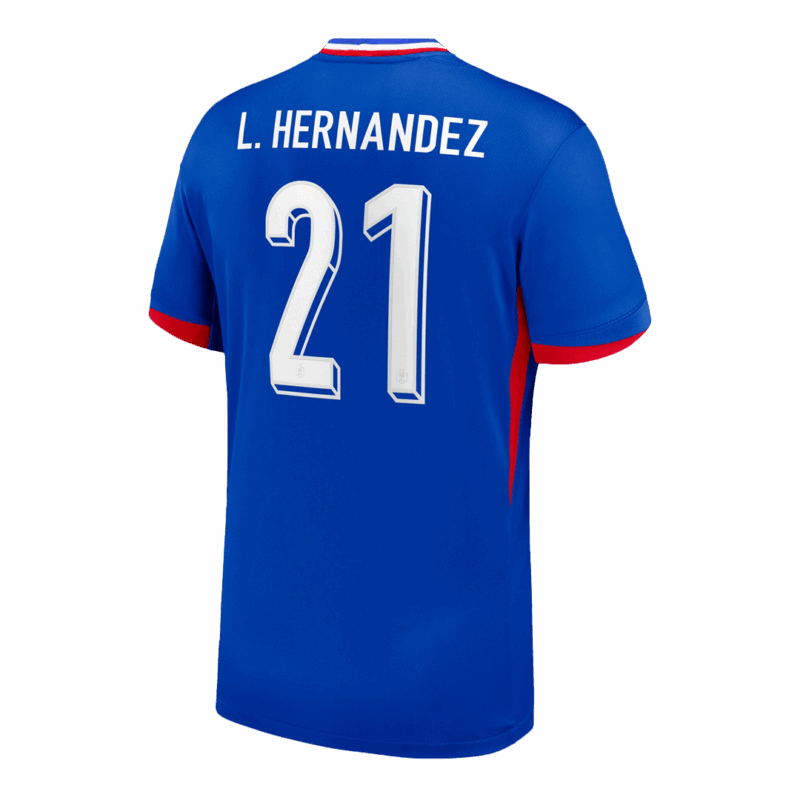 L.Hernandez #21 France Euro Home Soccer Jersey 2024 Blue