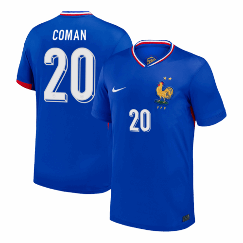 COMAN #20 France Euro Home Soccer Jersey 2024 Blue