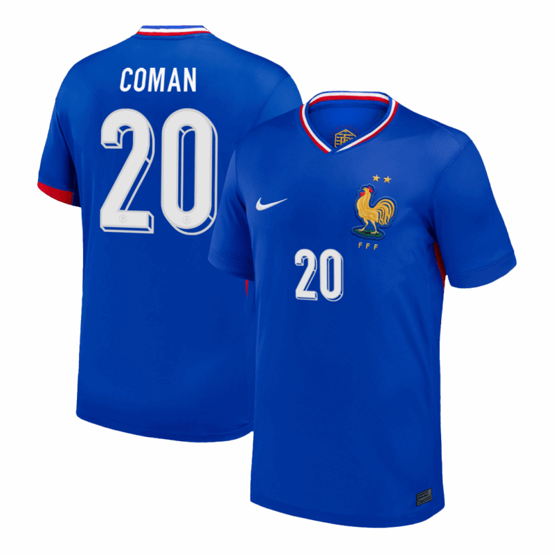 611713_1 COMAN #20 France Euro Home Soccer Jersey 2024 Blue