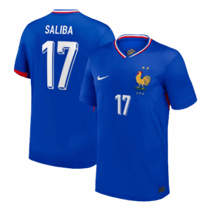 611735_1 SALIBA #17 France Euro Home Soccer Jersey 2024 Blue