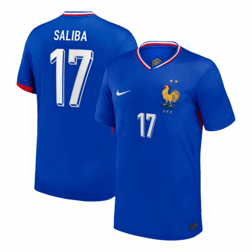 SALIBA #17 France Euro Home Soccer Jersey 2024 Blue
