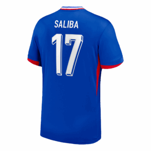 611735_3 SALIBA #17 France Euro Home Soccer Jersey 2024 Blue