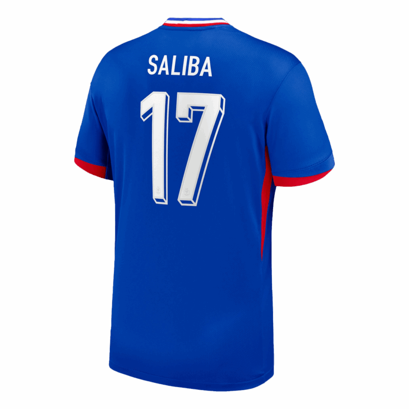 611735_3 SALIBA #17 France Euro Home Soccer Jersey 2024 Blue