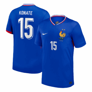 611757_1 KONATE #15 France Euro Home Soccer Jersey 2024 Blue