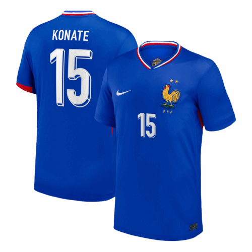 KONATE #15 France Euro Home Soccer Jersey 2024 Blue