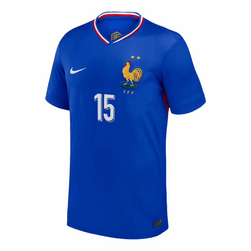 611757_2 KONATE #15 France Euro Home Soccer Jersey 2024 Blue