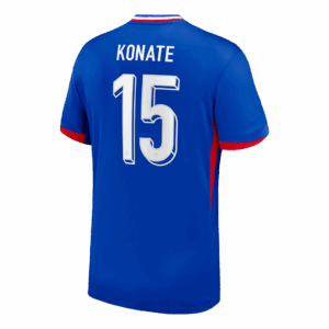 611757_3 KONATE #15 France Euro Home Soccer Jersey 2024 Blue