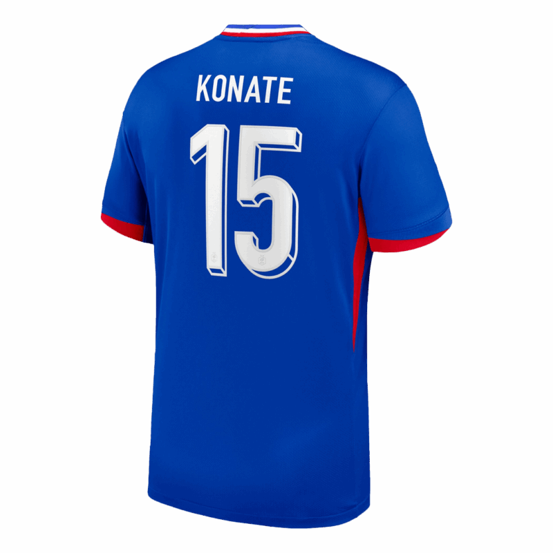 611757_3 KONATE #15 France Euro Home Soccer Jersey 2024 Blue