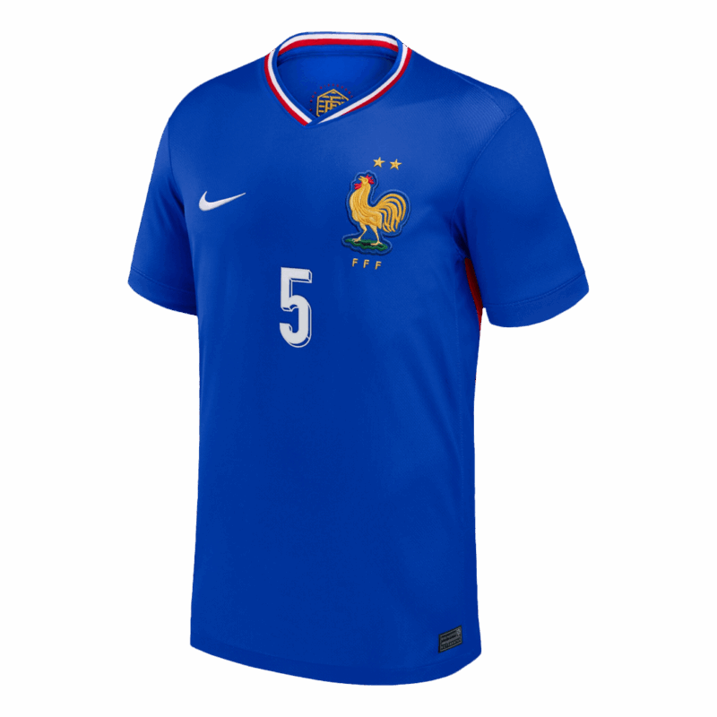 KOUNDE #5 France Euro Home Soccer Jersey 2024 Blue