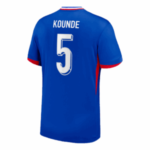 KOUNDE #5 France Euro Home Soccer Jersey 2024 Blue
