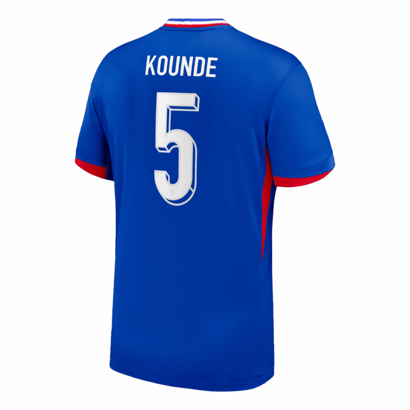 KOUNDE #5 France Euro Home Soccer Jersey 2024 Blue