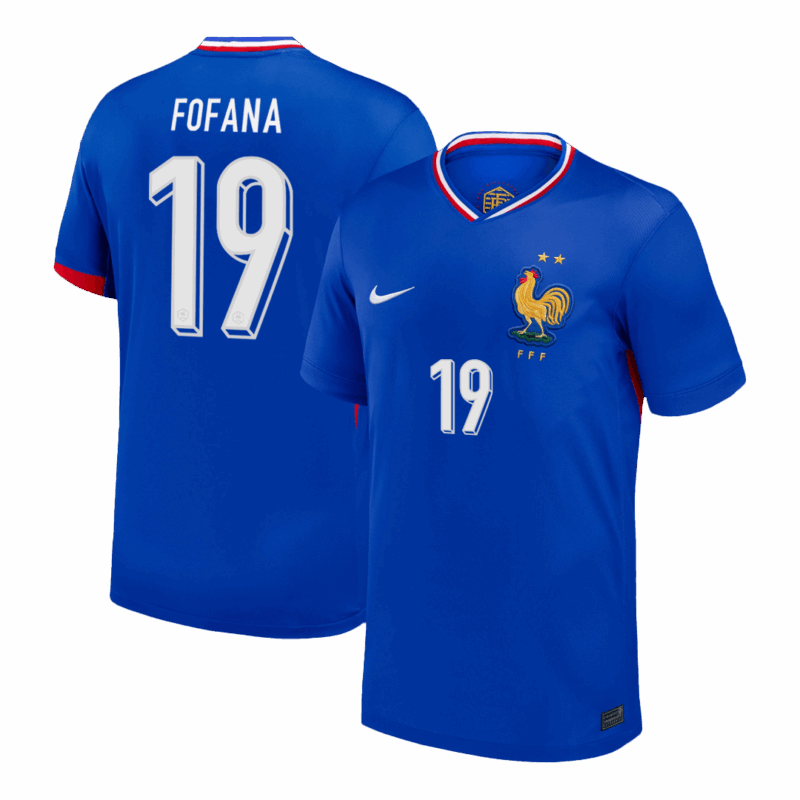 611801_1 FOFANA #19 France Euro Home Soccer Jersey 2024 Blue