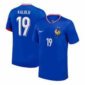 611823_1 KALULU #19 France Euro Home Soccer Jersey 2024 Blue