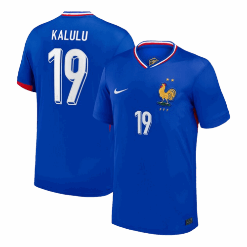 KALULU #19 France Euro Home Soccer Jersey 2024 Blue