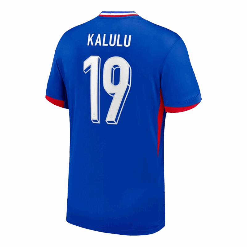 611823_3 KALULU #19 France Euro Home Soccer Jersey 2024 Blue