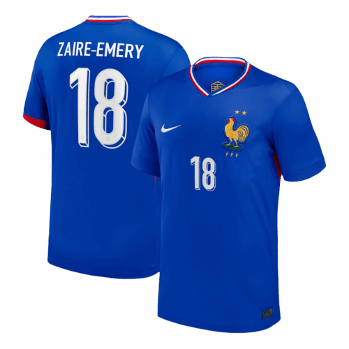 ZAIRE-EMERY #18 France Euro Home Soccer Jersey 2024 Blue