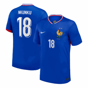 NKUNKU #18 France Euro Home Soccer Jersey 2024 Blue