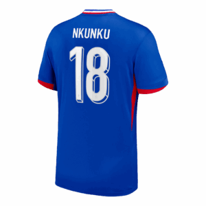 NKUNKU #18 France Euro Home Soccer Jersey 2024 Blue