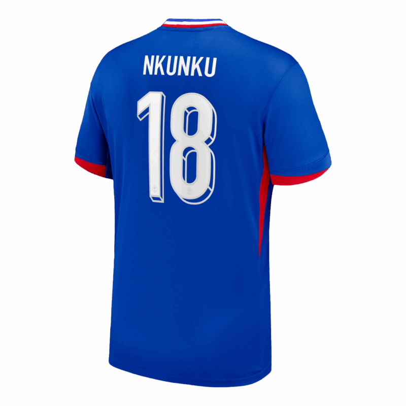 NKUNKU #18 France Euro Home Soccer Jersey 2024 Blue