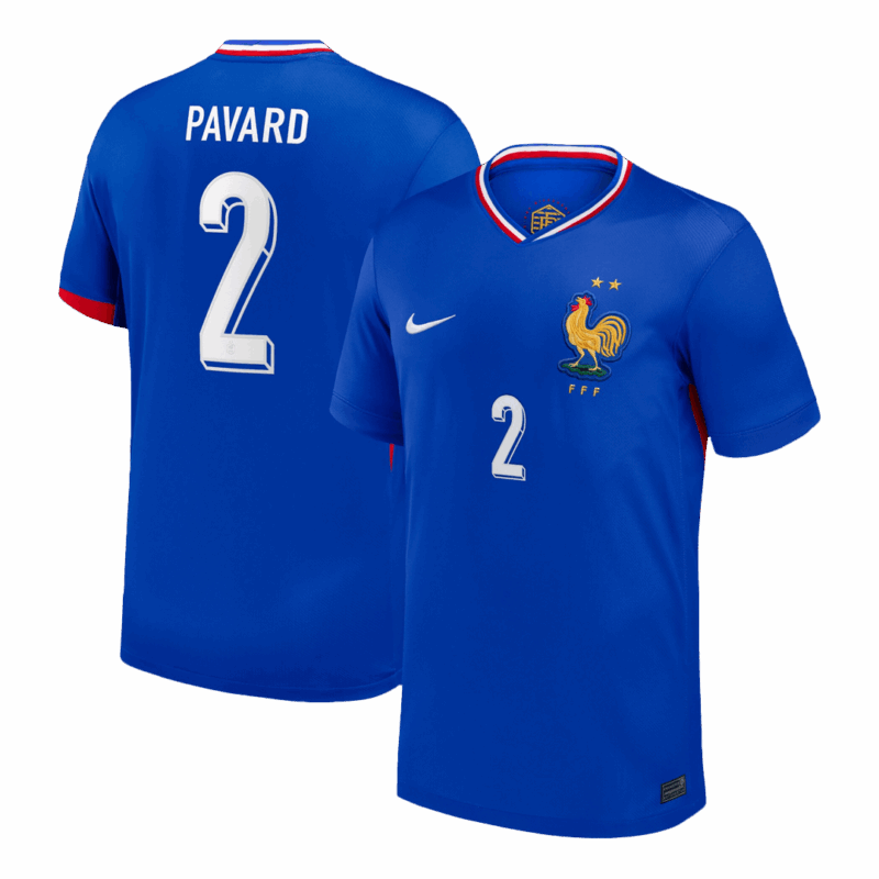 611889_1 PAVARD #2 France Euro Home Soccer Jersey 2024 Blue